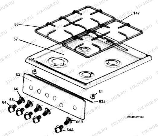 Взрыв-схема плиты (духовки) Electrolux EKG510111W - Схема узла Section 4